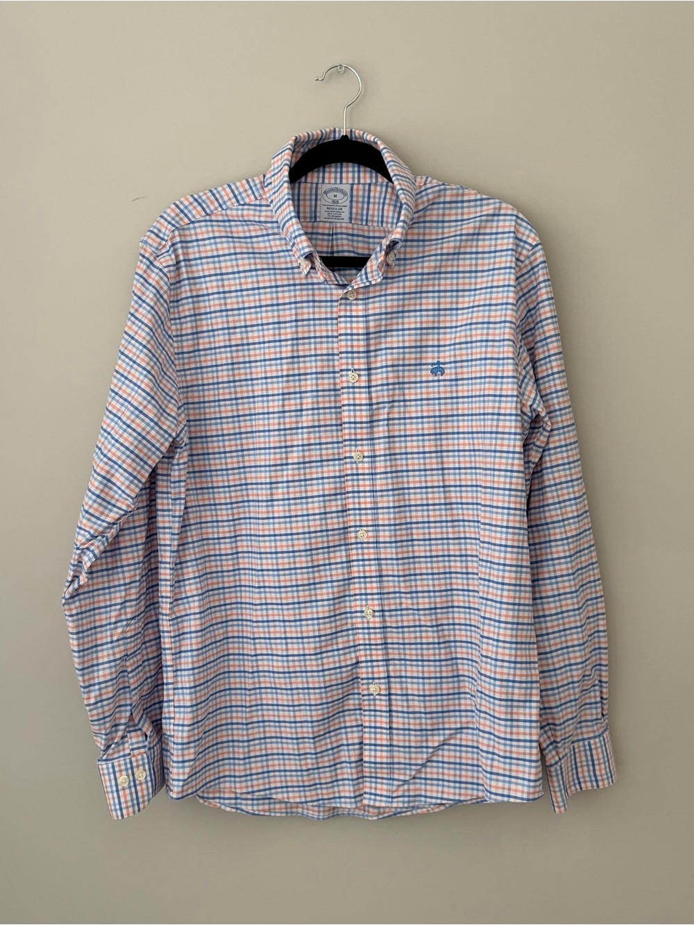Brooks Brothers Orange & Blue Plaid Button-Down Shirt